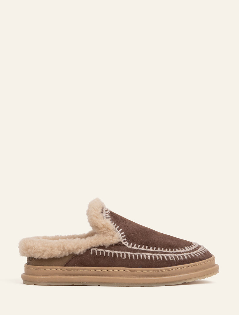 Jun 4.1. Slippers Choc Suede Wheat Preorder - Ships 9 January 2026