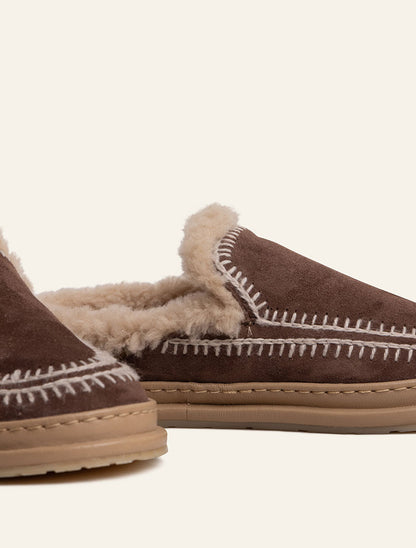 Jun 4.1. Slippers Choc Suede Wheat Preorder - Ships 9 January 2026