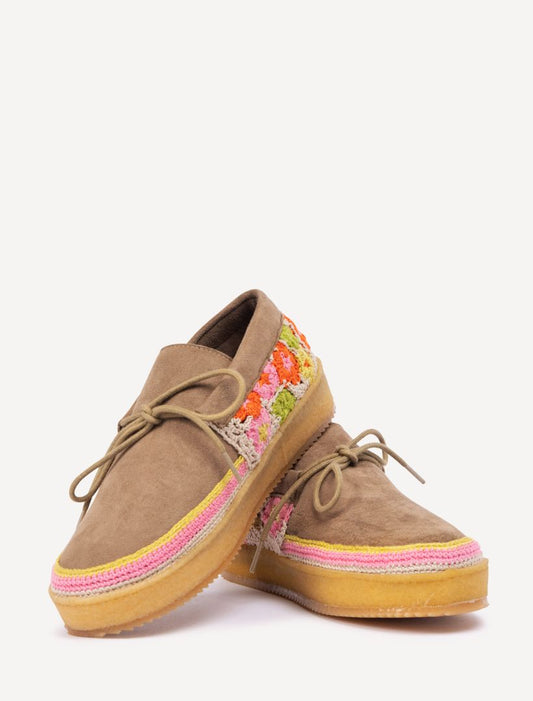 Komo Crochet Moccasin Otter Lime Multi