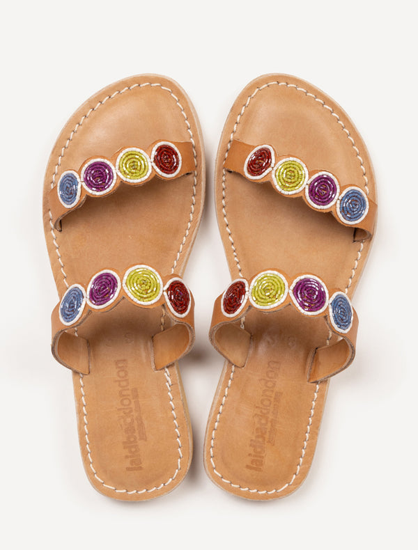 Kaitlyn Lp Leather Sandal Lime Mix