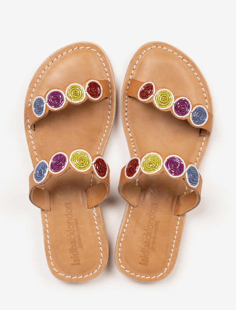 Kaitlyn Lp Leather Sandal Lime Mix