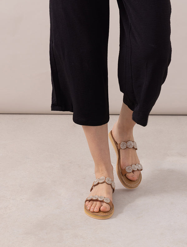 Kaitlyn Lp Leather Sandal Silver