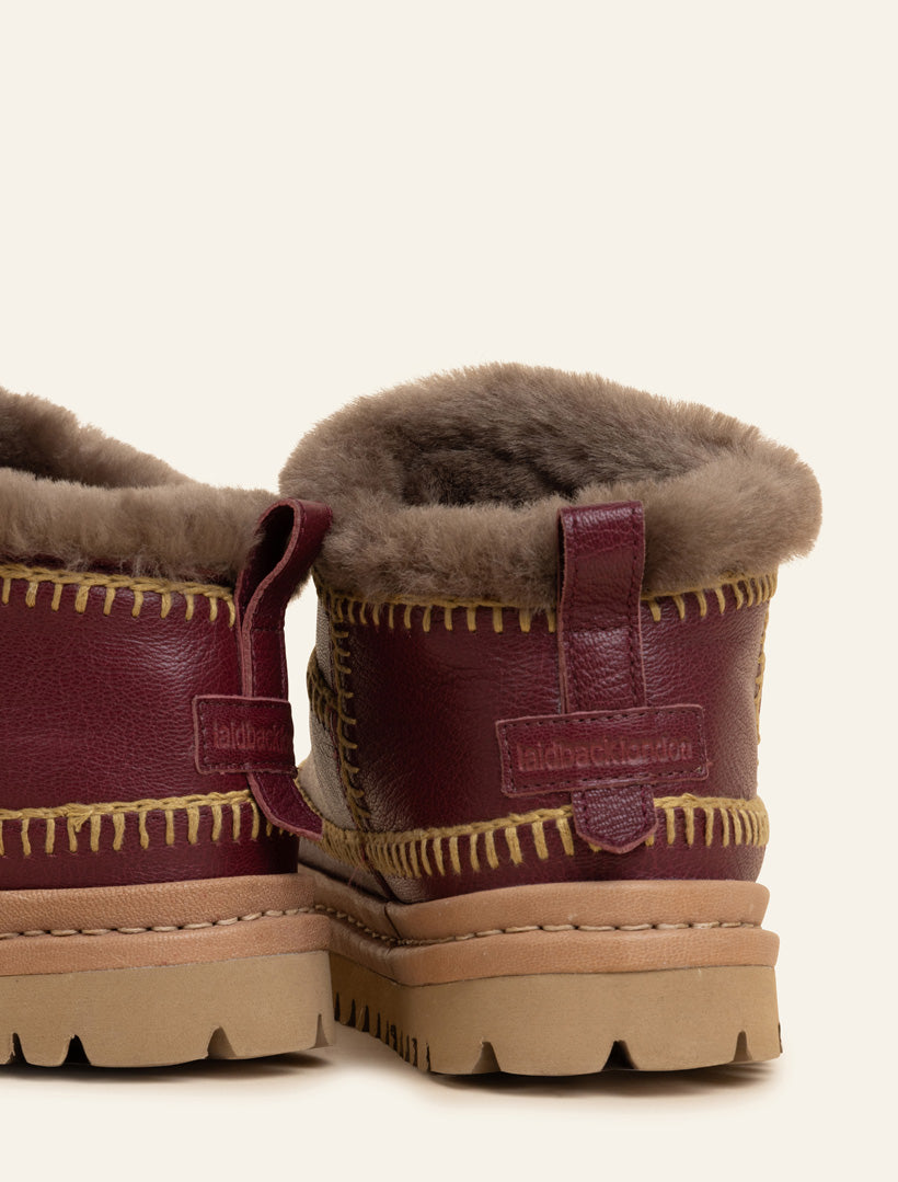 Nyuki 4.0. Crochet Ankle Boot Cabernet Leather Latte