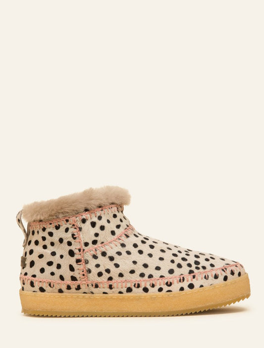 Nyuki Crochet Pull On Ankle Boot Cheetah