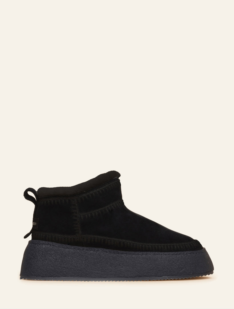 Nyuki Platform Low Black Suede Black