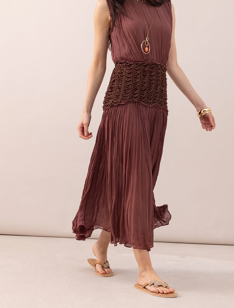 Raya Flat Leather Sandal Silver