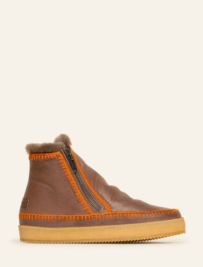 Setsu Crochet Ankle Boot Cigaro Leather Orange