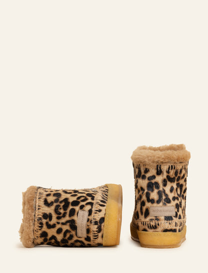 Setsu Crochet Ankle Boot Caramel Leopard