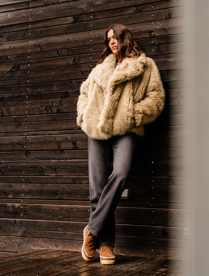 Setsu Crochet Crepe Ankle Boot Nutmeg Suede Wheat