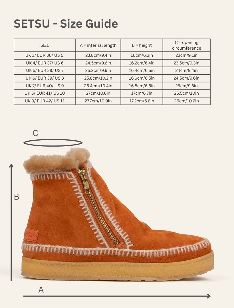 Setsu Crochet Crepe Ankle Boot Rust Suede Natural