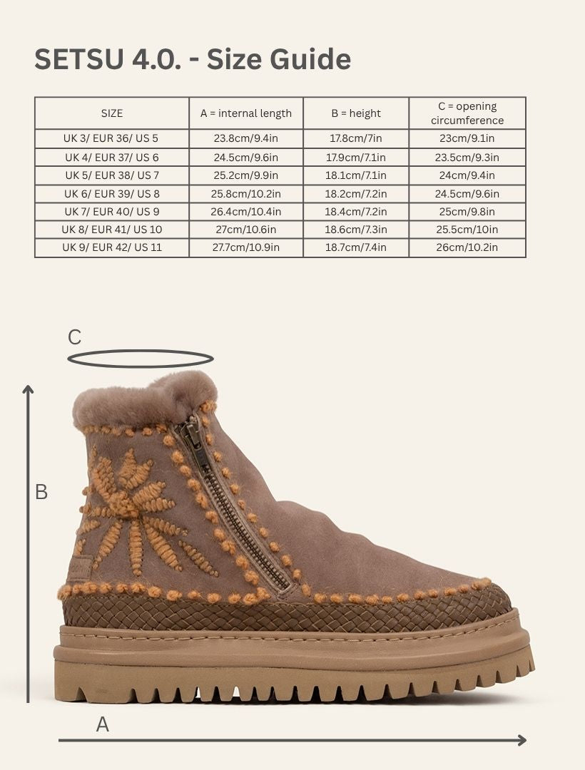 Setsu 4.0. Floral Ankle Boot Taupe Suede Peach