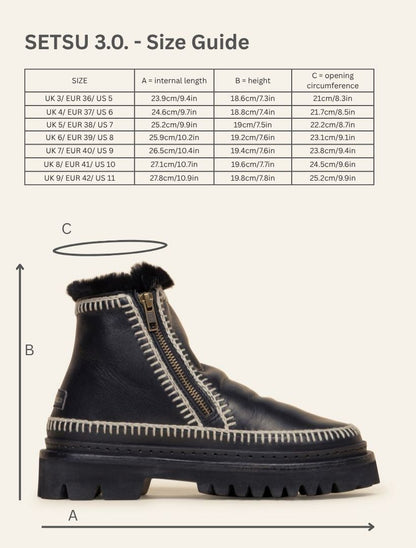 Setsu 3.0. Crochet Ankle Boot Black Leather Light Grey