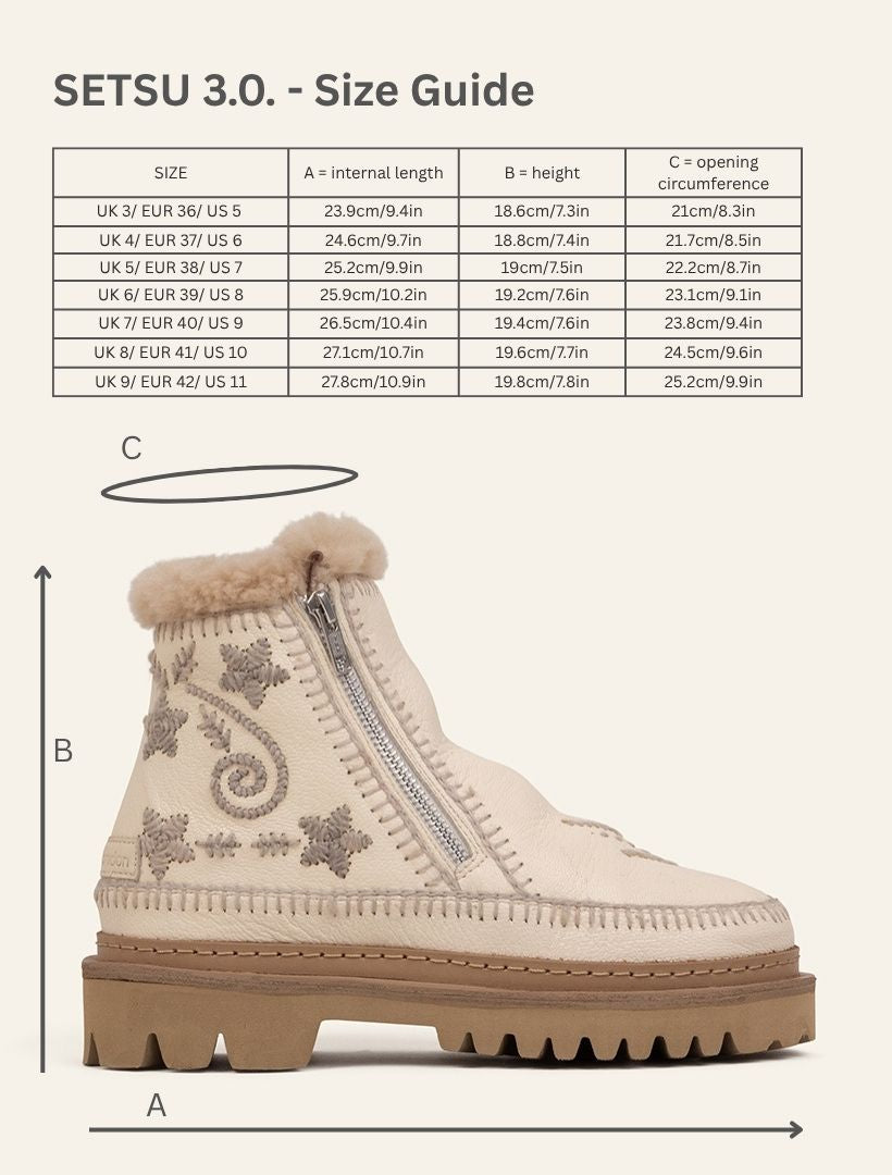 Setsu 3.0. Paisley Ankle Boot Buttermilk Leather Wheat