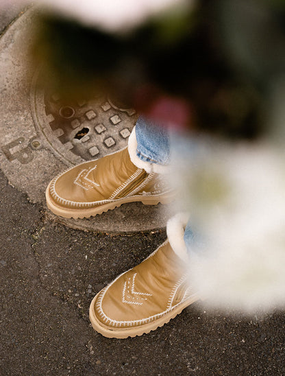 Setsu 3.0. Paisley Ankle Boot Butterscotch Leather Natural