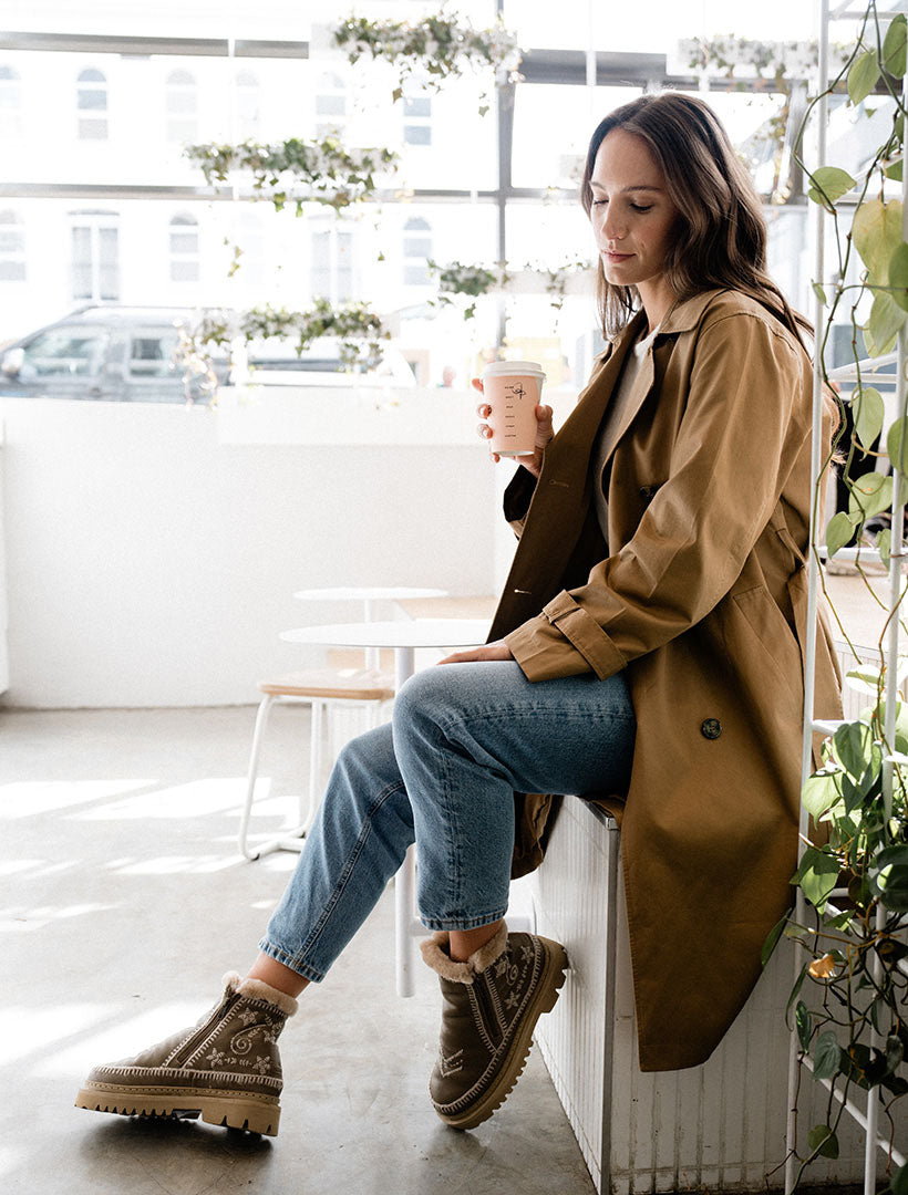 Setsu 3.0. Paisley Ankle Boot Otter Leather Wheat