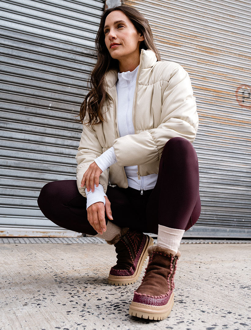 Setsu 4.0. Floral Ankle Boot Choc Suede Rosso