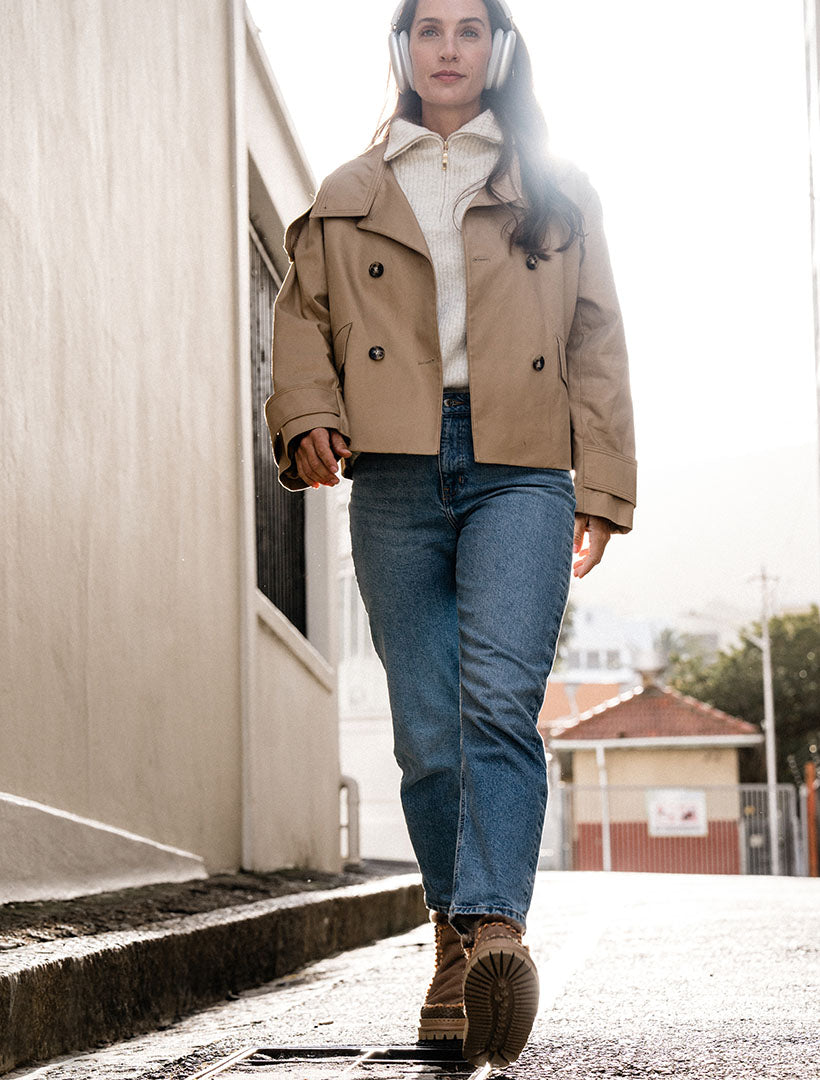 Setsu 4.0. Floral Ankle Boot Taupe Suede Peach