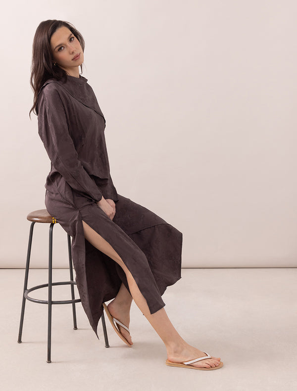 Seri Flat Leather Sandal Cream
