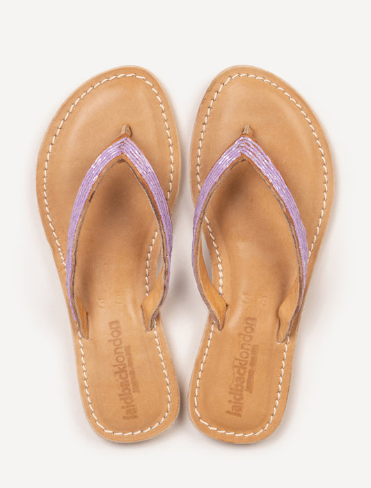 Seri Flat Leather Sandal Lilac
