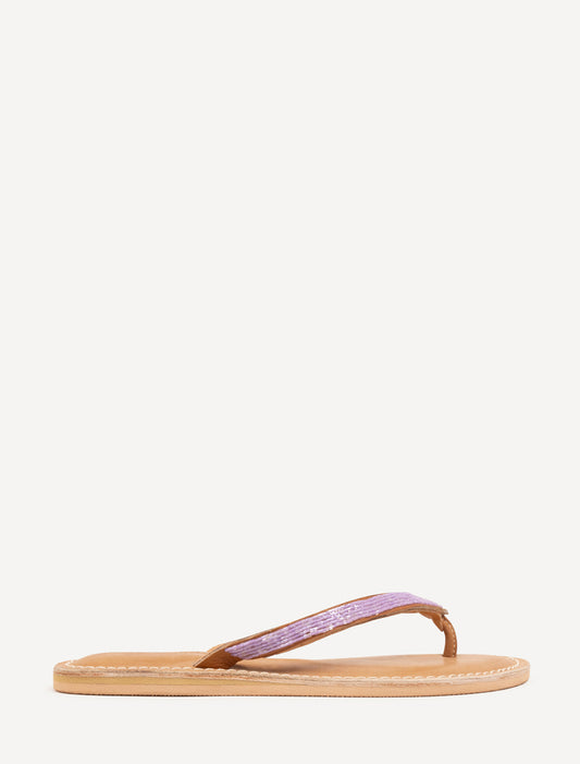 Seri Flat Leather Sandal Lilac