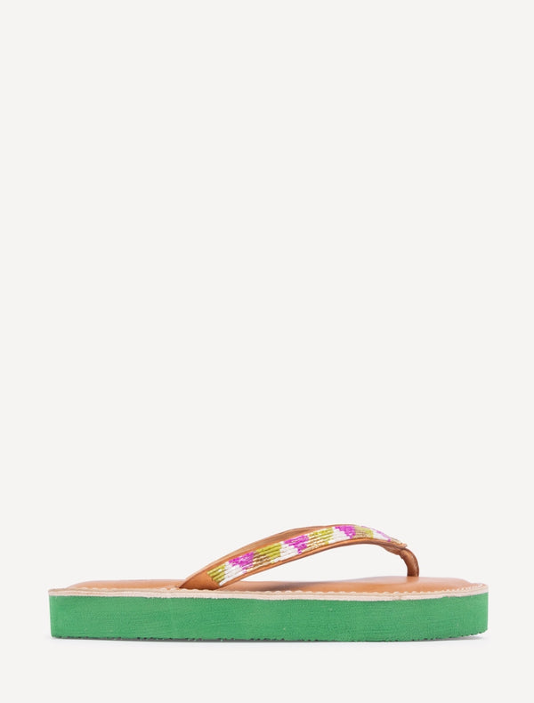 Seri SSG Leather Sandal Lime Mix