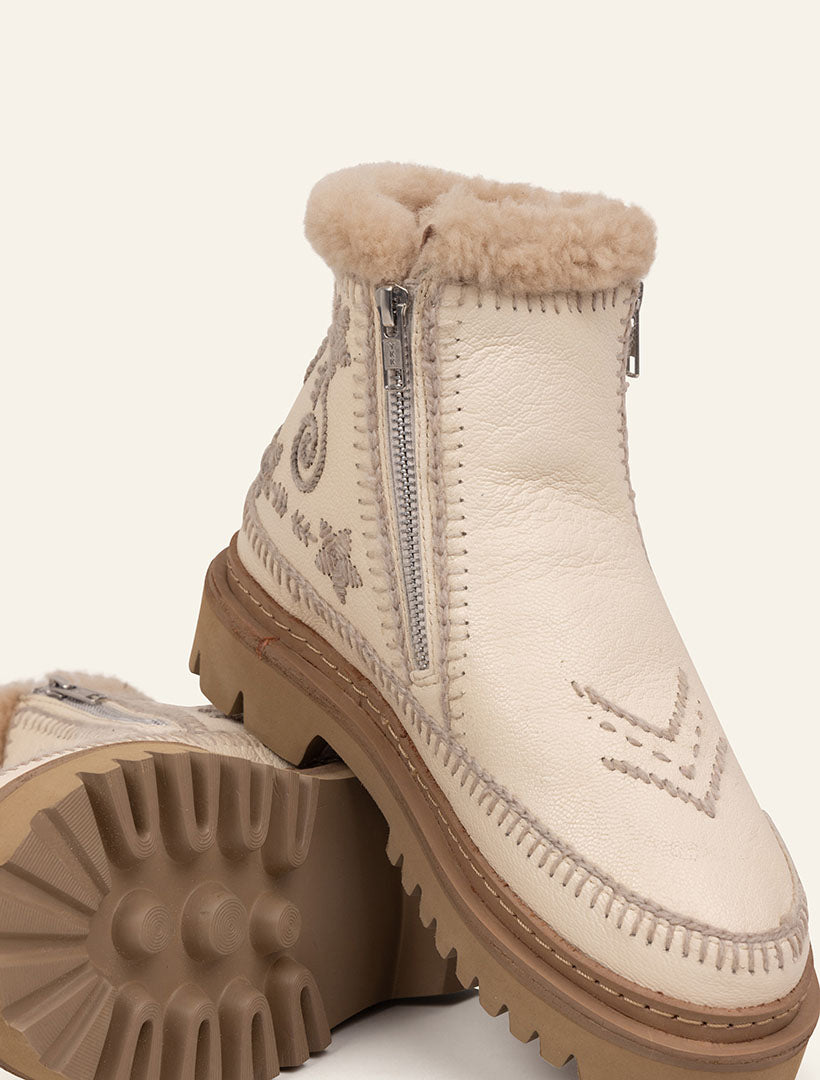 Setsu 3.0. Paisley Ankle Boot Buttermilk Leather Wheat