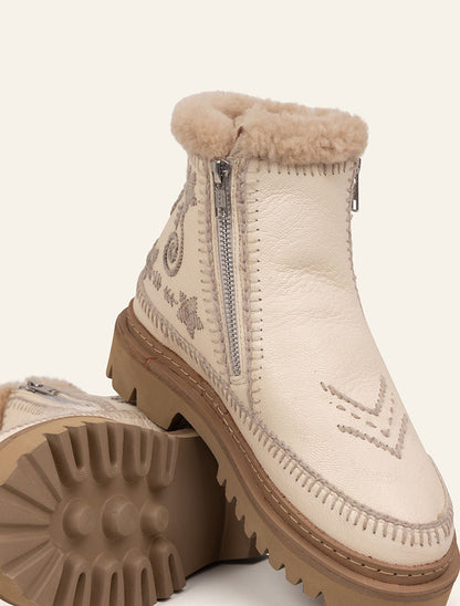Setsu 3.0. Paisley Ankle Boot Buttermilk Leather Wheat
