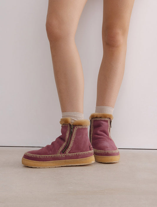 Setsu Crochet Crepe Fig Suede Hemp