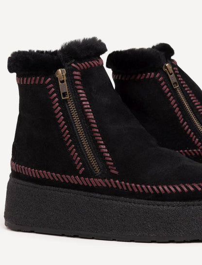 Setsu Platform Weeve Black Suede Cabernet