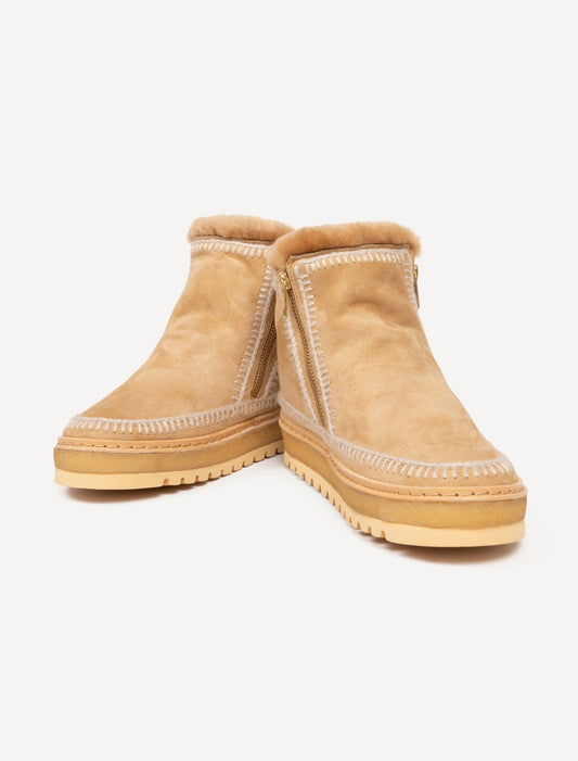 Setsu Wedge Crochet Saffron Suede Natural - Preorder - Ships 25 August 2026