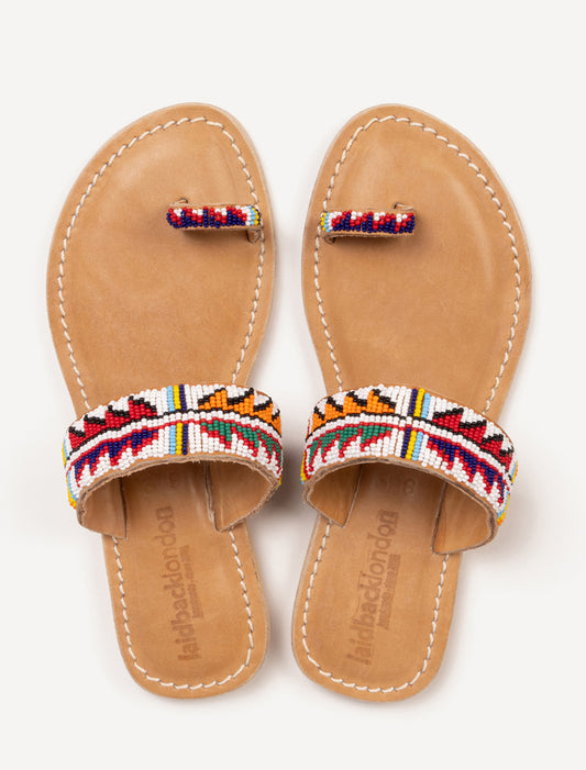 Trent Flat Leather Sandal Tribal II