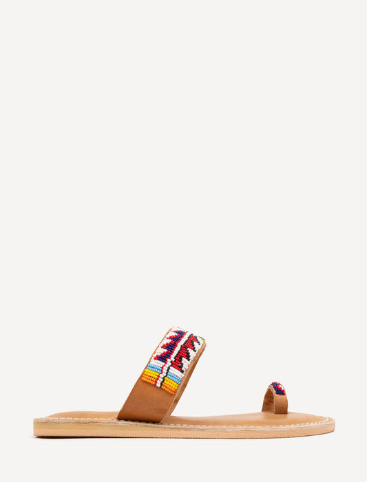 Trent Flat Leather Sandal Tribal II
