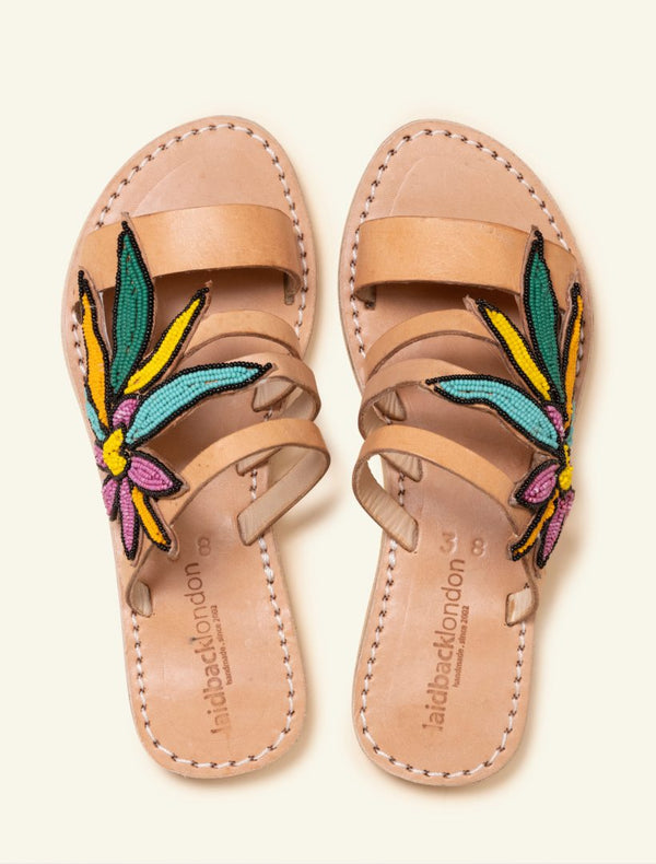 Flock LP Leather Sandal Yellow Mix