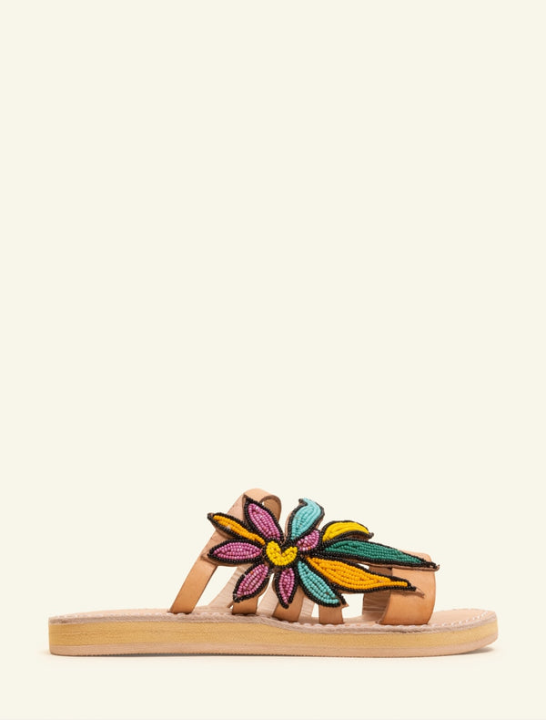 Flock LP Leather Sandal Yellow Mix