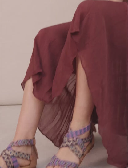 Lauri Flat Leather Sandal Purple Multi