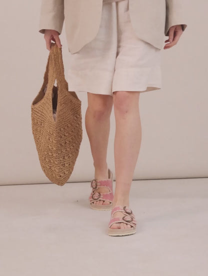 Clay Sandal Sand Suede Rose Natural