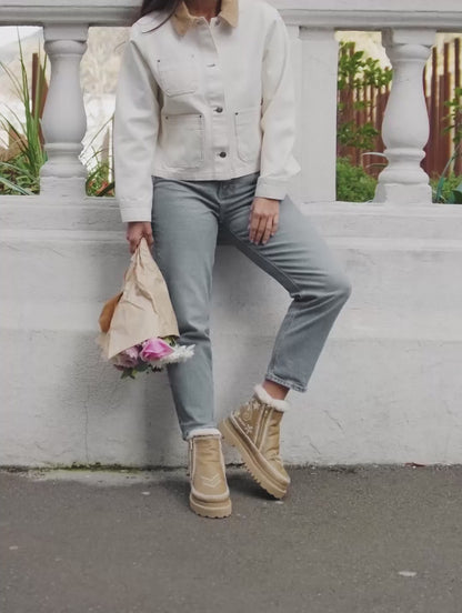 Setsu 3.0. Paisley Ankle Boot Butterscotch Leather Natural