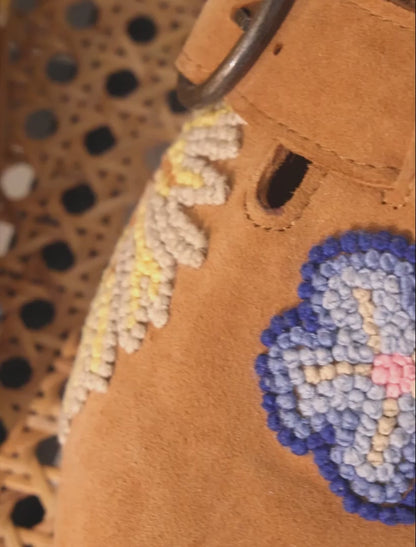 Drift French Knot Mustard Suede Multi