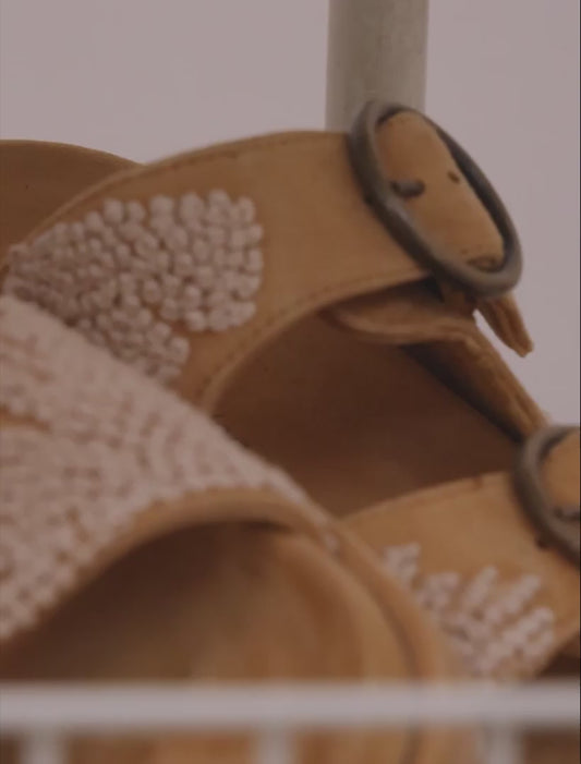 Clay French Knot Saffron Suede Natural -  Preorder - Ships 27 March 2026