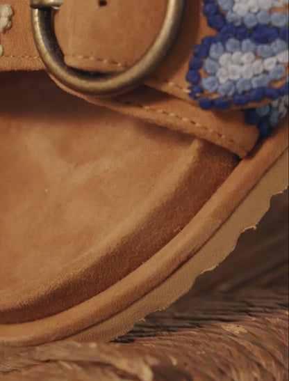 Clay French Knot Mustard Suede Multi