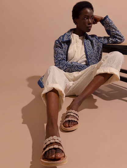 Banda LP Leather Sandal Silver