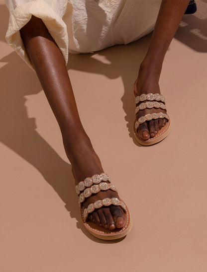 Banda LP Leather Sandal Silver