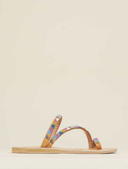 Diani Flat Leather Sandal Retro