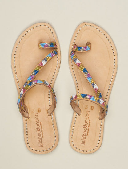 Diani Flat Leather Sandal Retro