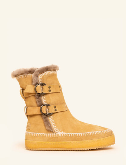 Friyo Calf Pull on Boot Saffron Suede