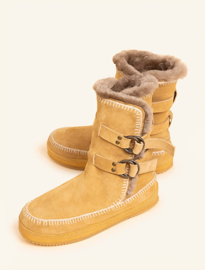 Friyo Calf Pull on Boot Saffron Suede