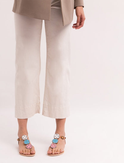 Isko Flat Leather Sandal Turquoise Mix Maasai