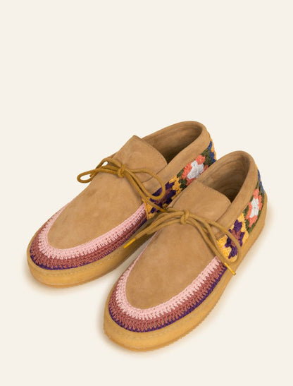 Komo Crochet Moccasin Saffron Suede