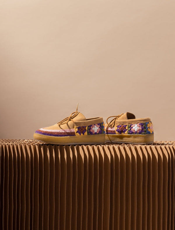 Komo Crochet Moccasin Saffron Suede