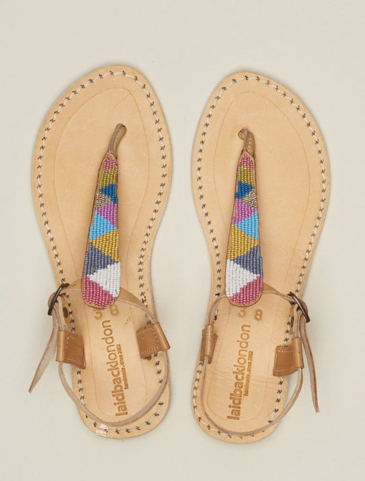 Leni Flat Leather Sandal Retro